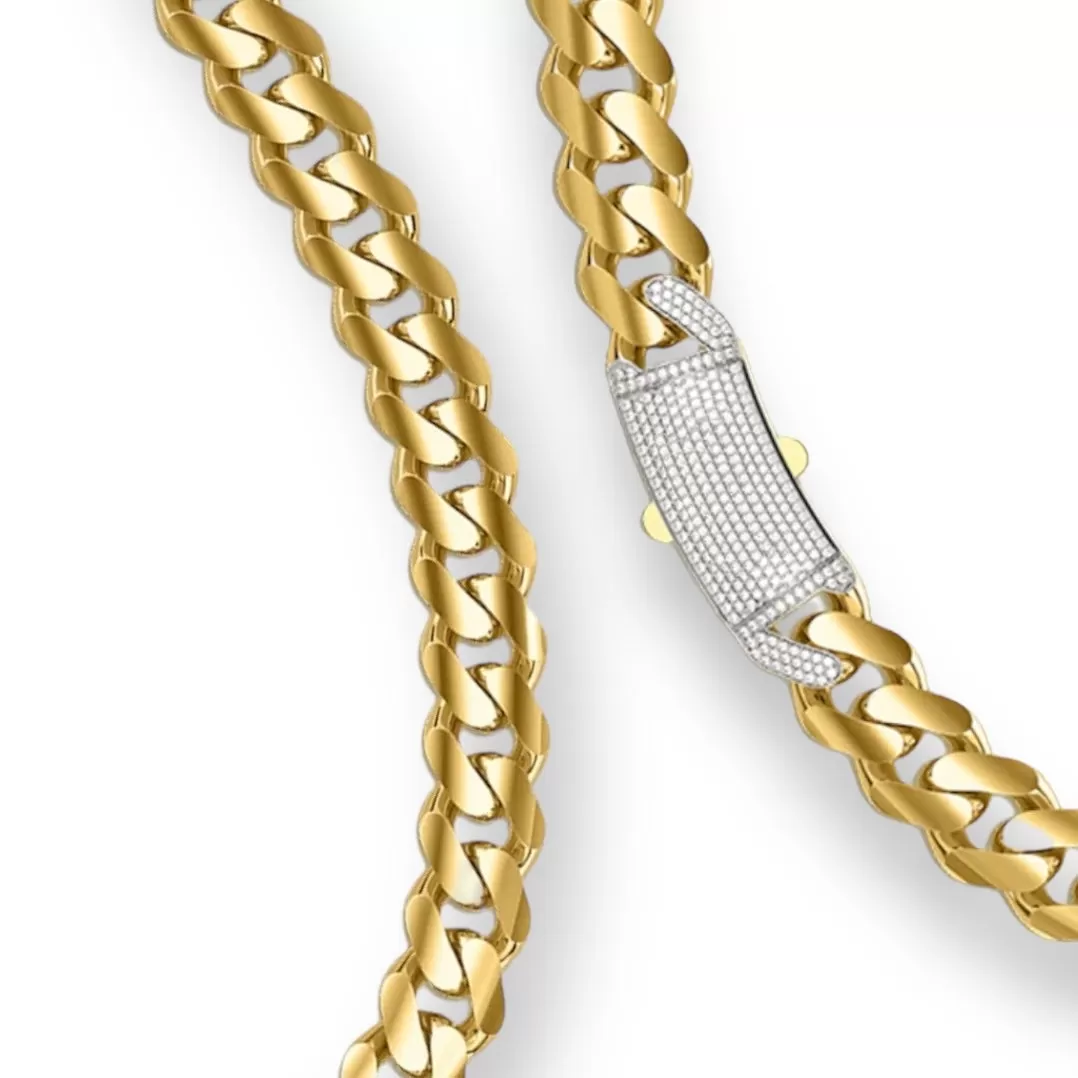 10k Classic Luxury Monaco Chain 8mm 20inch