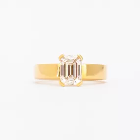 1.57 ct Lab-Grown Emerald Cut Diamond Temple Ring