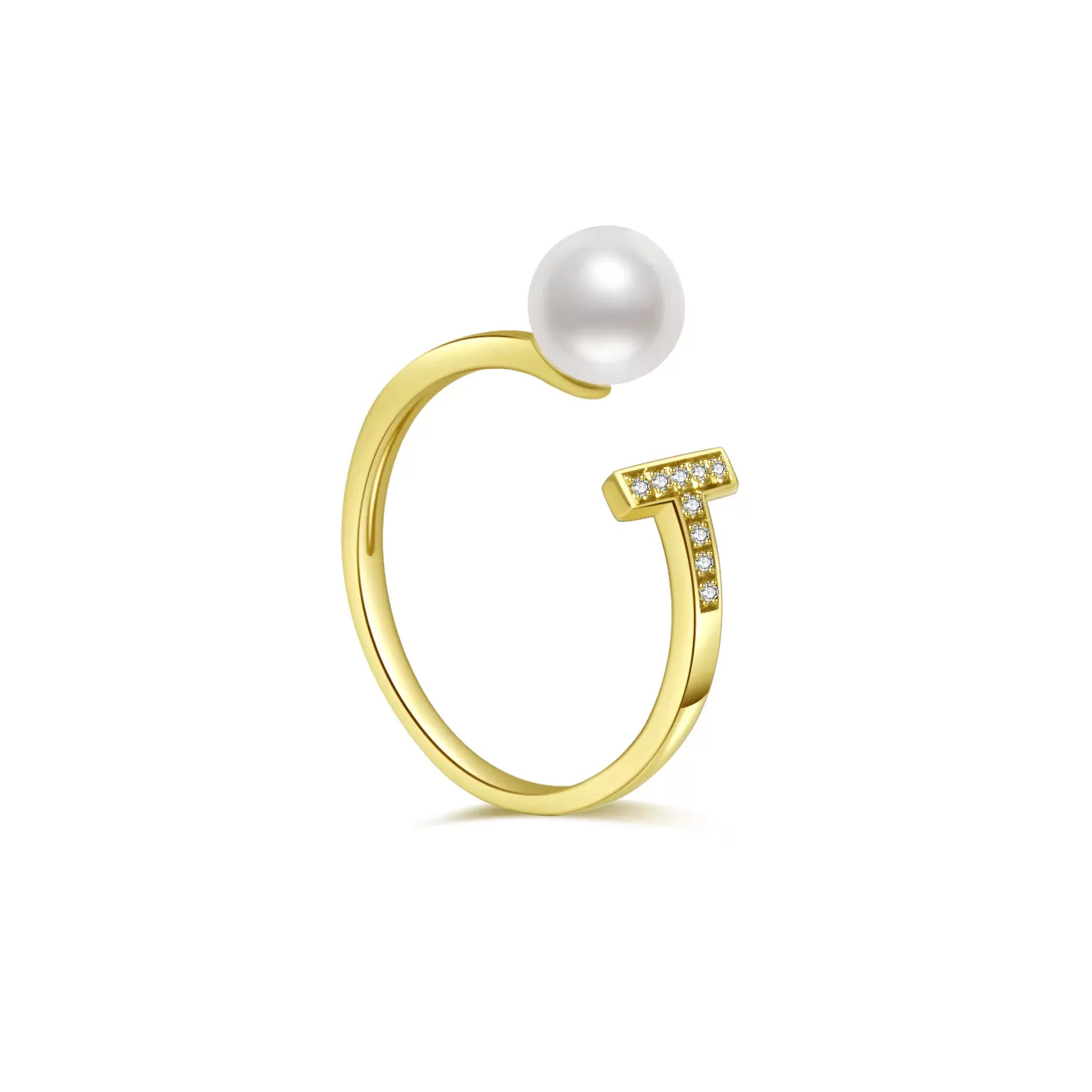 18k Diamond Akoya Pearl Ring KR00086