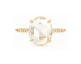 3.34-Carat Rose Cut Oval Solitaire