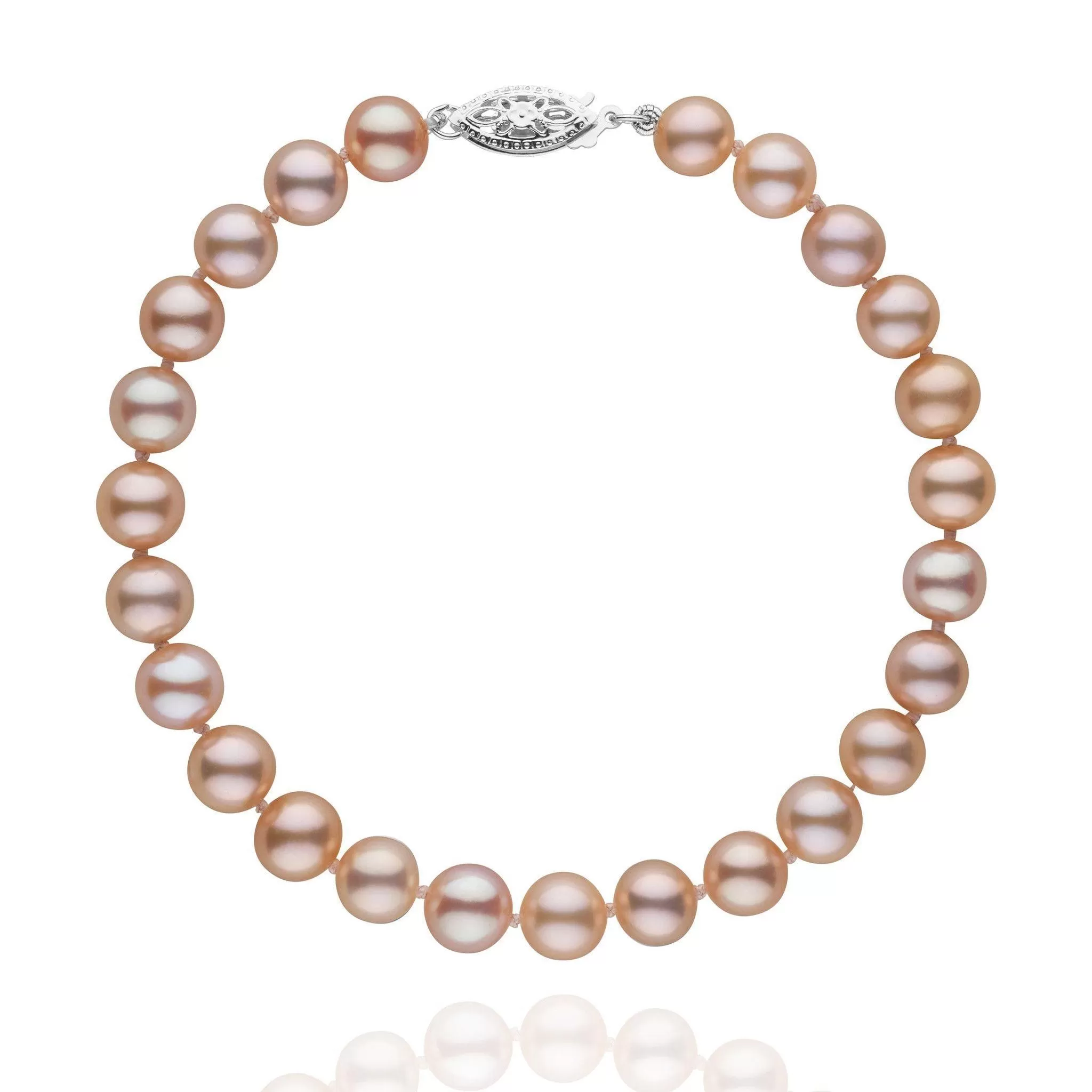 6.5-7.0 mm AAA Pink to Peach Freshwater Pearl Bracelet