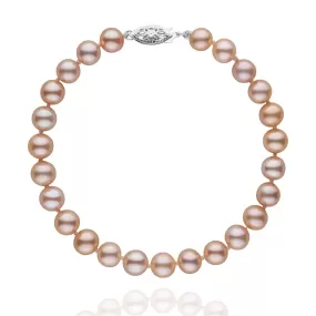 6.5-7.0 mm AAA Pink to Peach Freshwater Pearl Bracelet