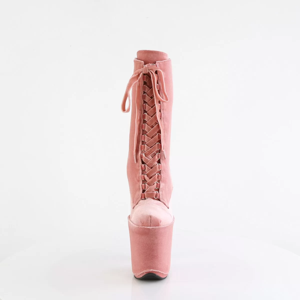 8 Inch Heel FLAMINGO-1045VEL Dusty Pink Velvet