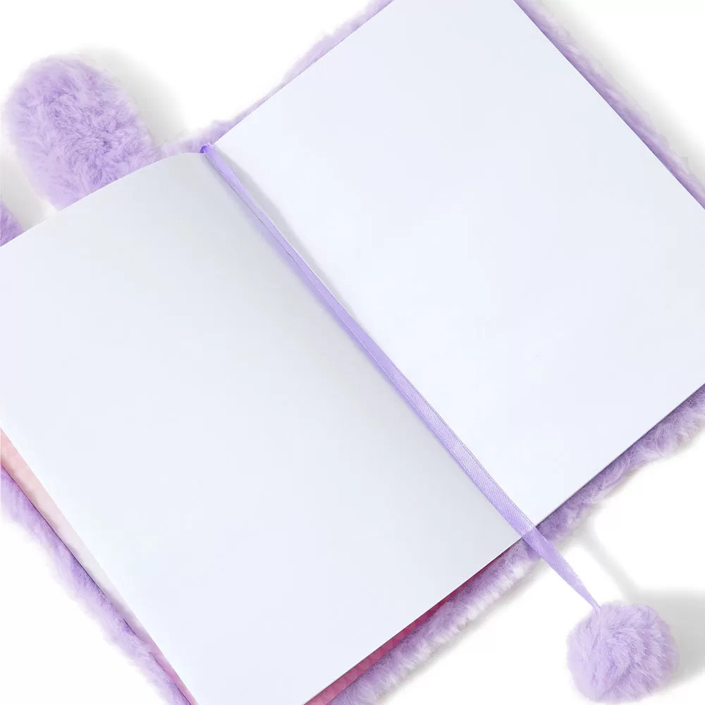 Accessorize London Girl's Purple Fluffy Bunny Notebook