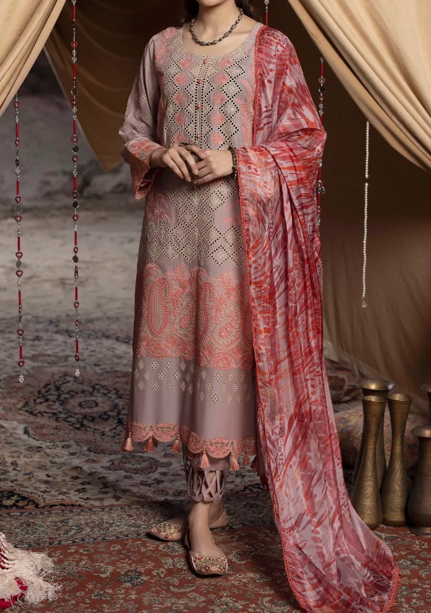 Adan's Libas Hafsa Zia Pakistani Embroidered Lawn Dress