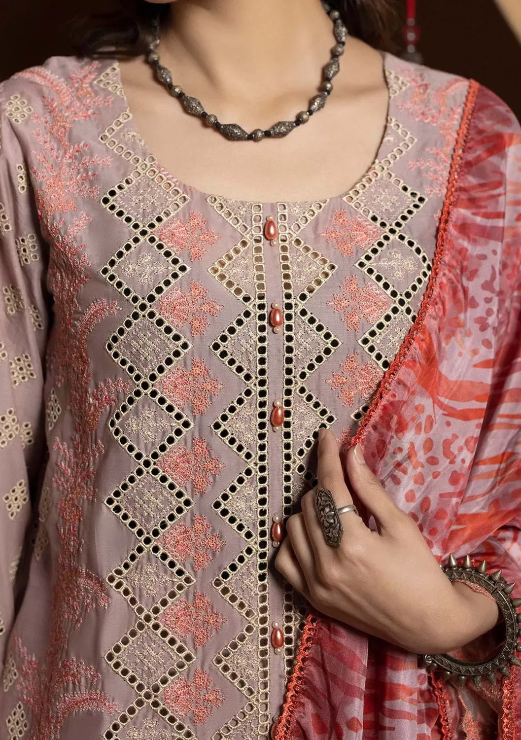 Adan's Libas Hafsa Zia Pakistani Embroidered Lawn Dress