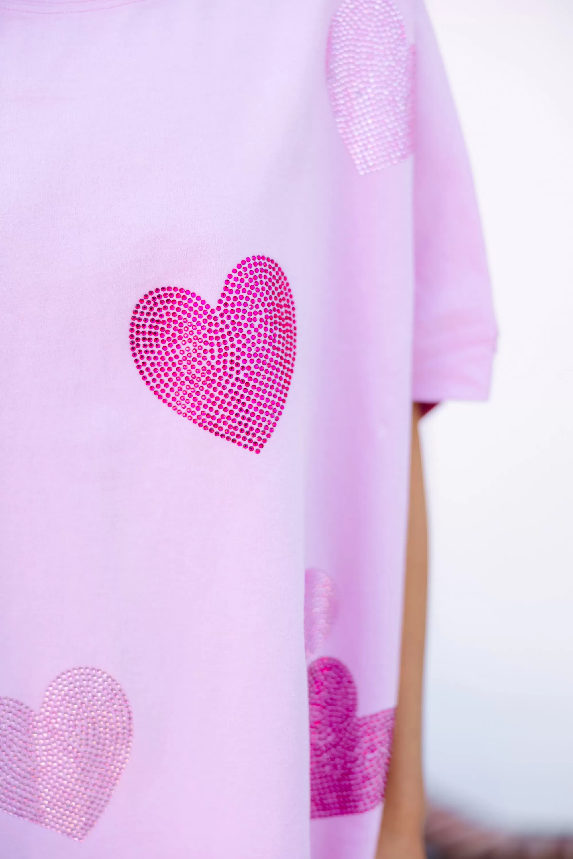 All The Love Lilac Purple Rhinestone Heart Top