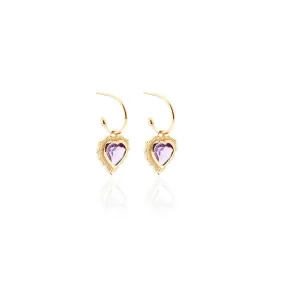 Amour / Hoop Earrings / Brazilian Amethyst   Gold