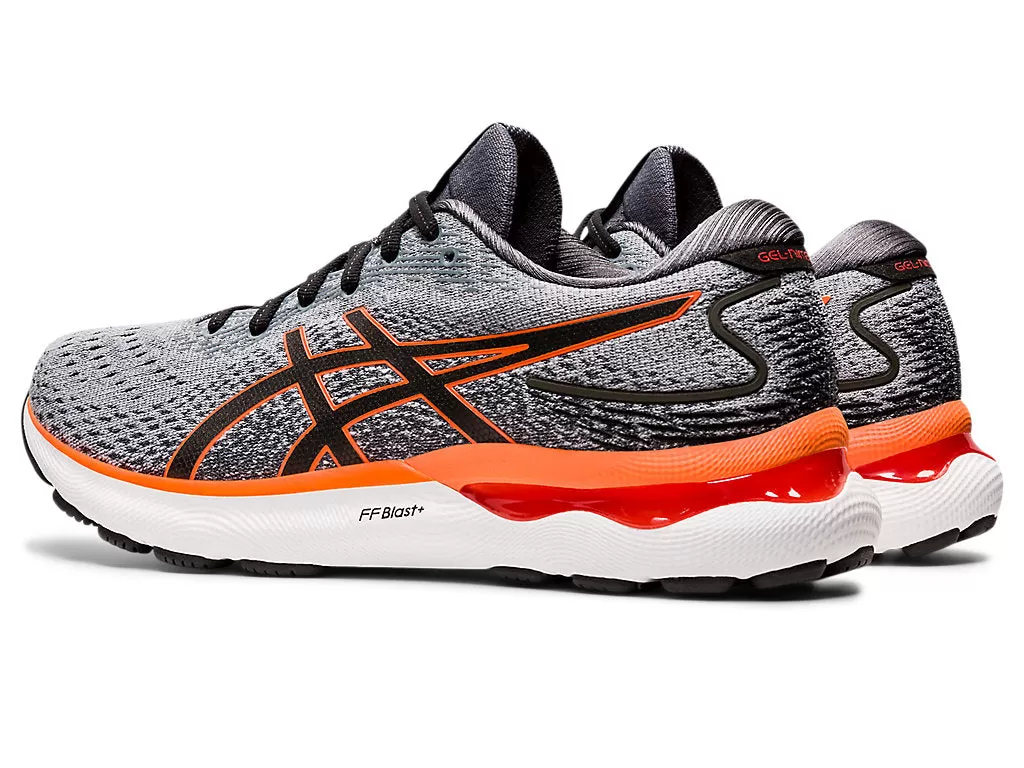 ASICS Men's GEL-NIMBUS 24 (Sheet Rock/Shocking Orange)