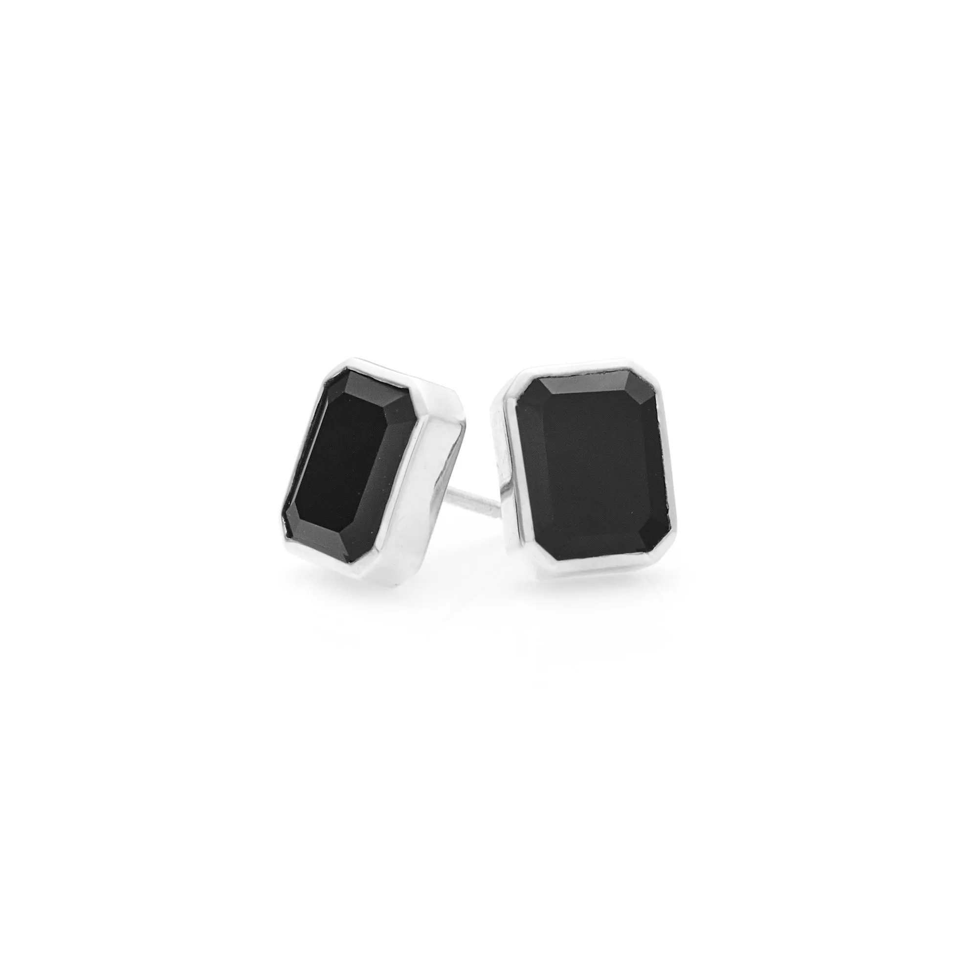 Athena / Stud Earrings / Black Onyx   Silver