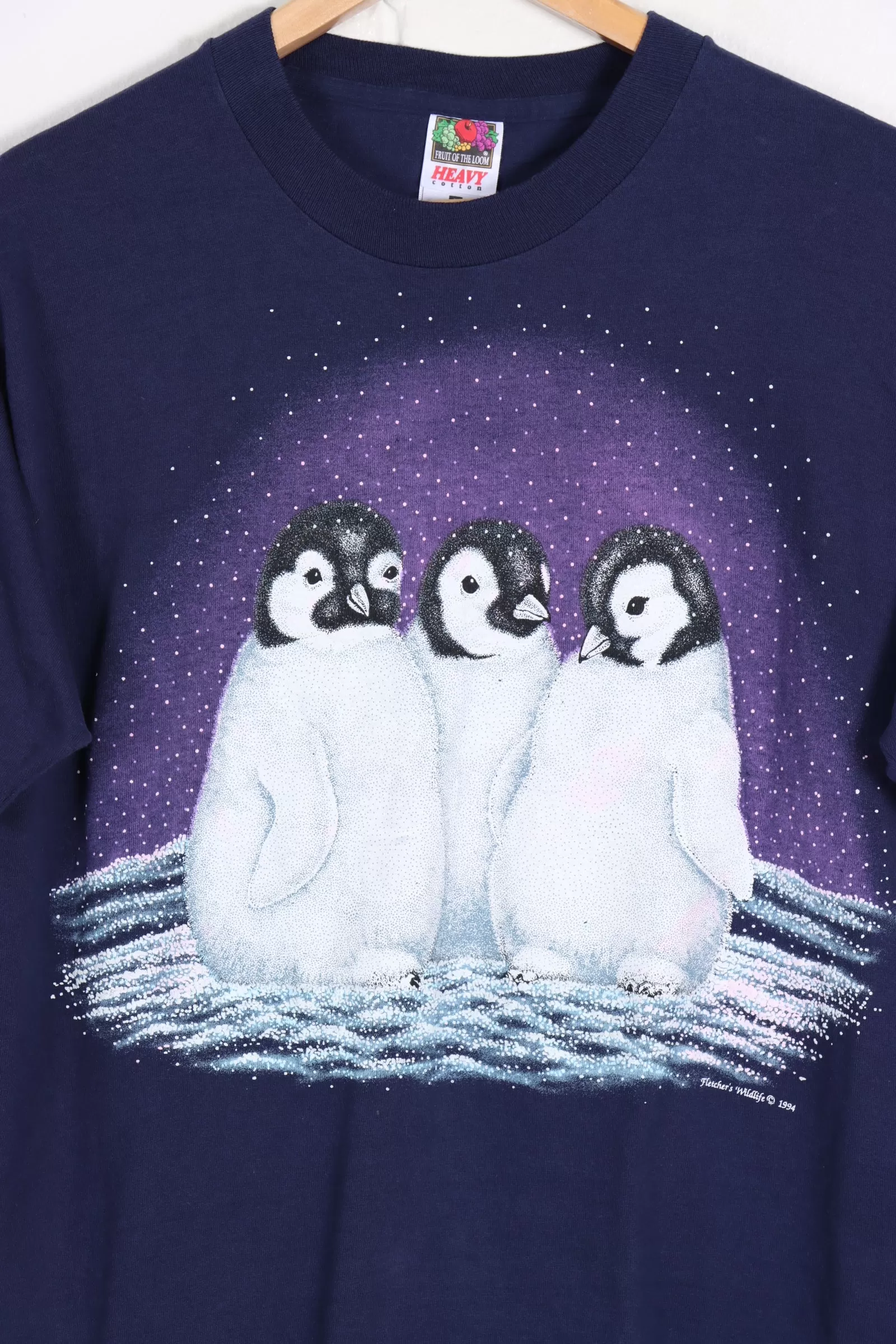 Baby Penguins 1994 Single Stitch Purple T-Shirt USA Made (M)