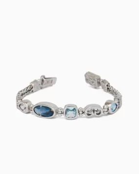 Blue Ocean Link Bracelet with Stones & Petroglyph