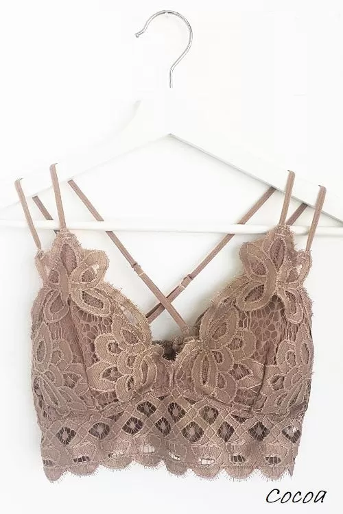 Bralette - Crochet Lace - Cocoa