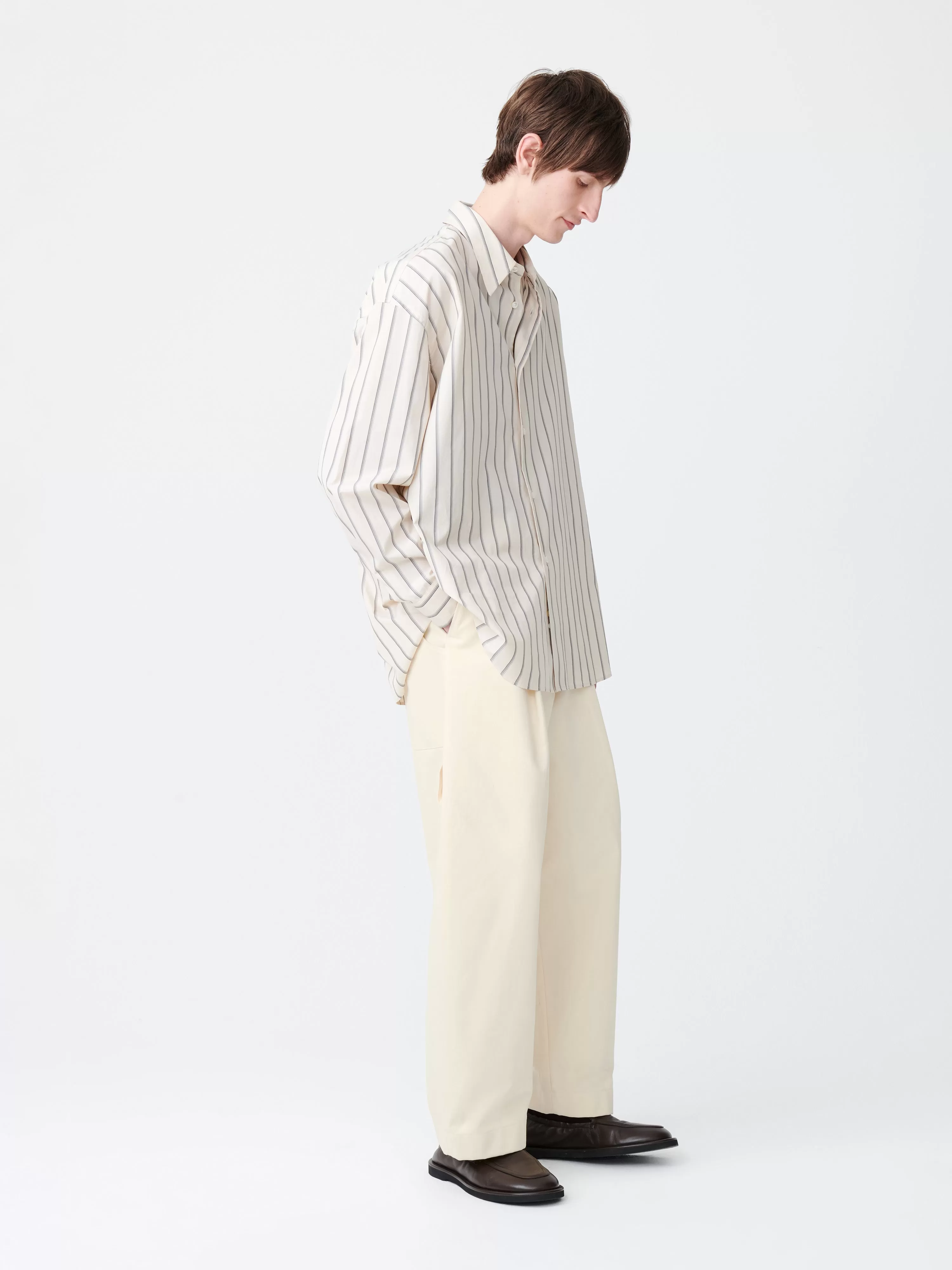 Bridges Peached Cotton Twill Pant in Cream