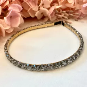 Calista Gray Crystal Beaded Glam Headband