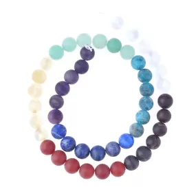 Chakra 8mm Round Matte Bead Strand 15-16 Inch