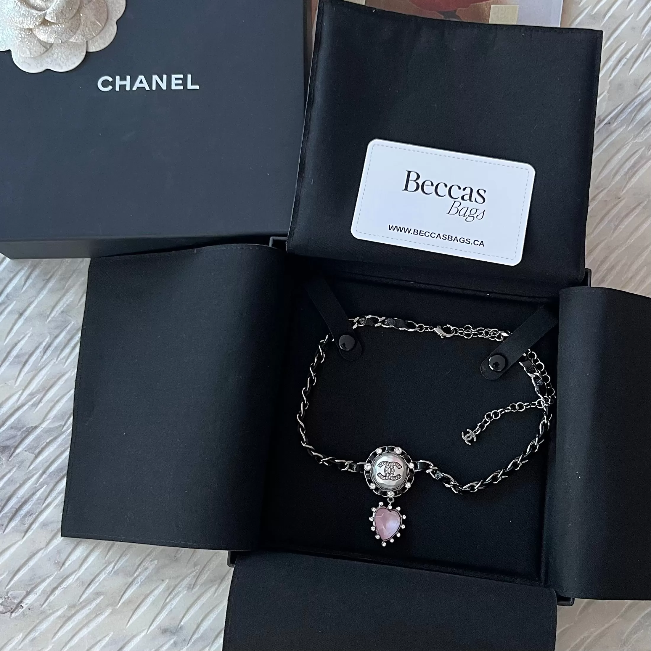 Chanel CC Heart Choker Necklace