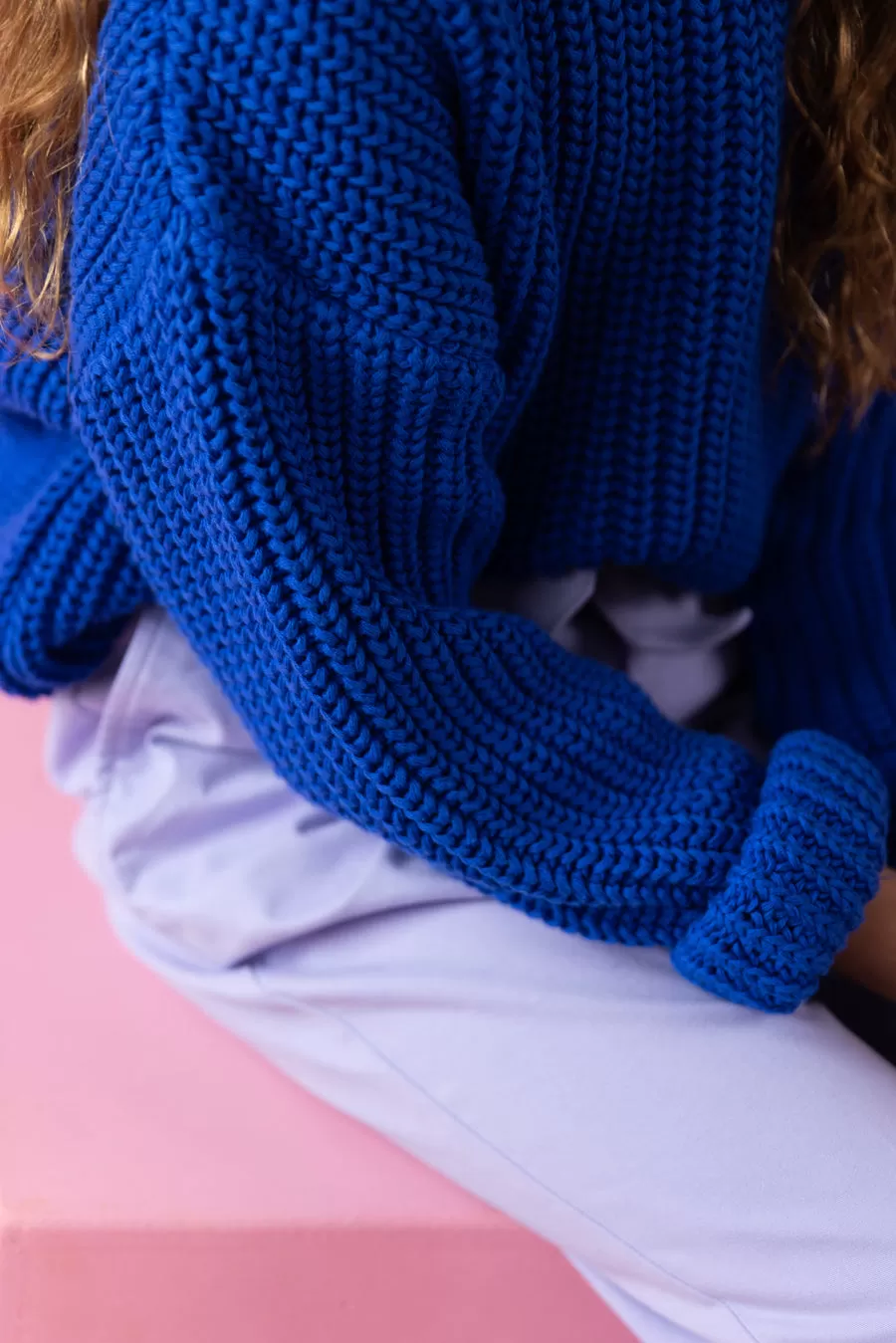 Chunky Knitted Sweater – Blueberry