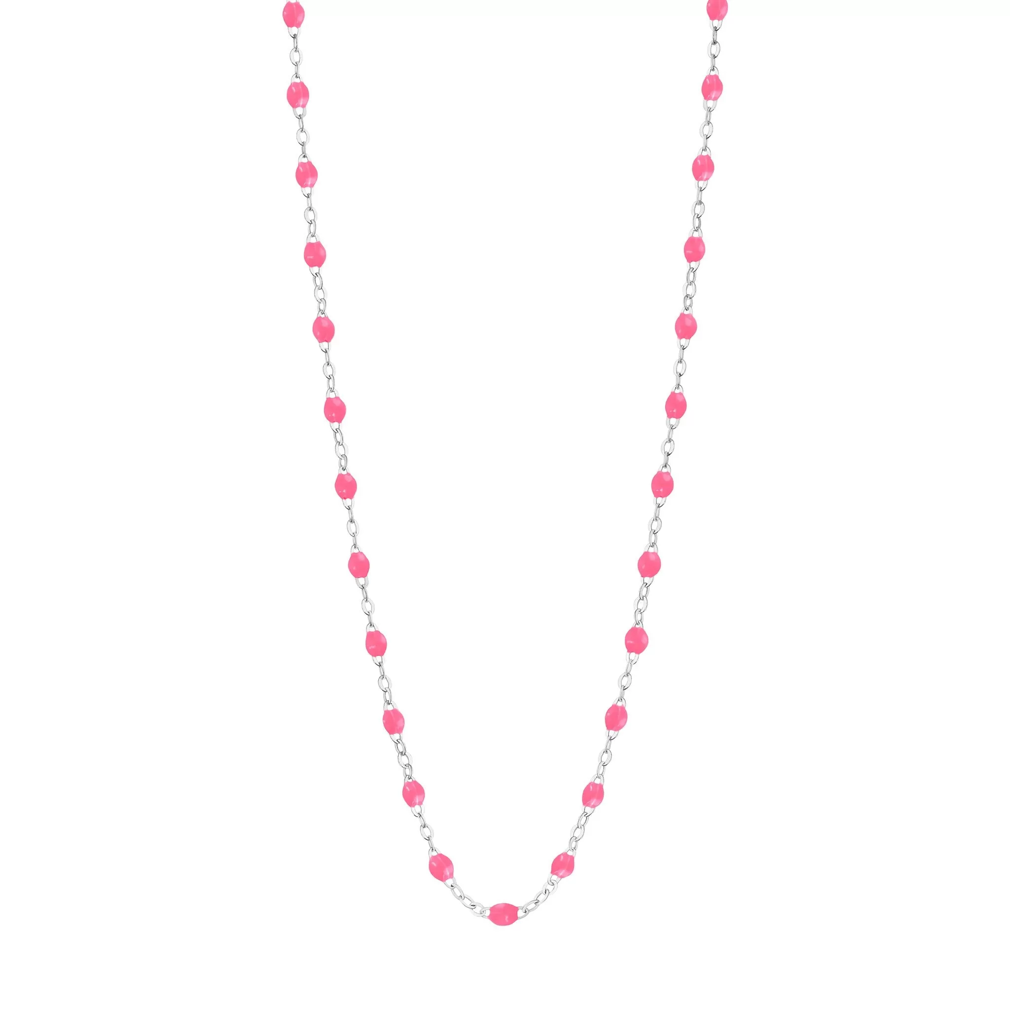 Classic Gigi Pink necklace, White Gold, 19.7"