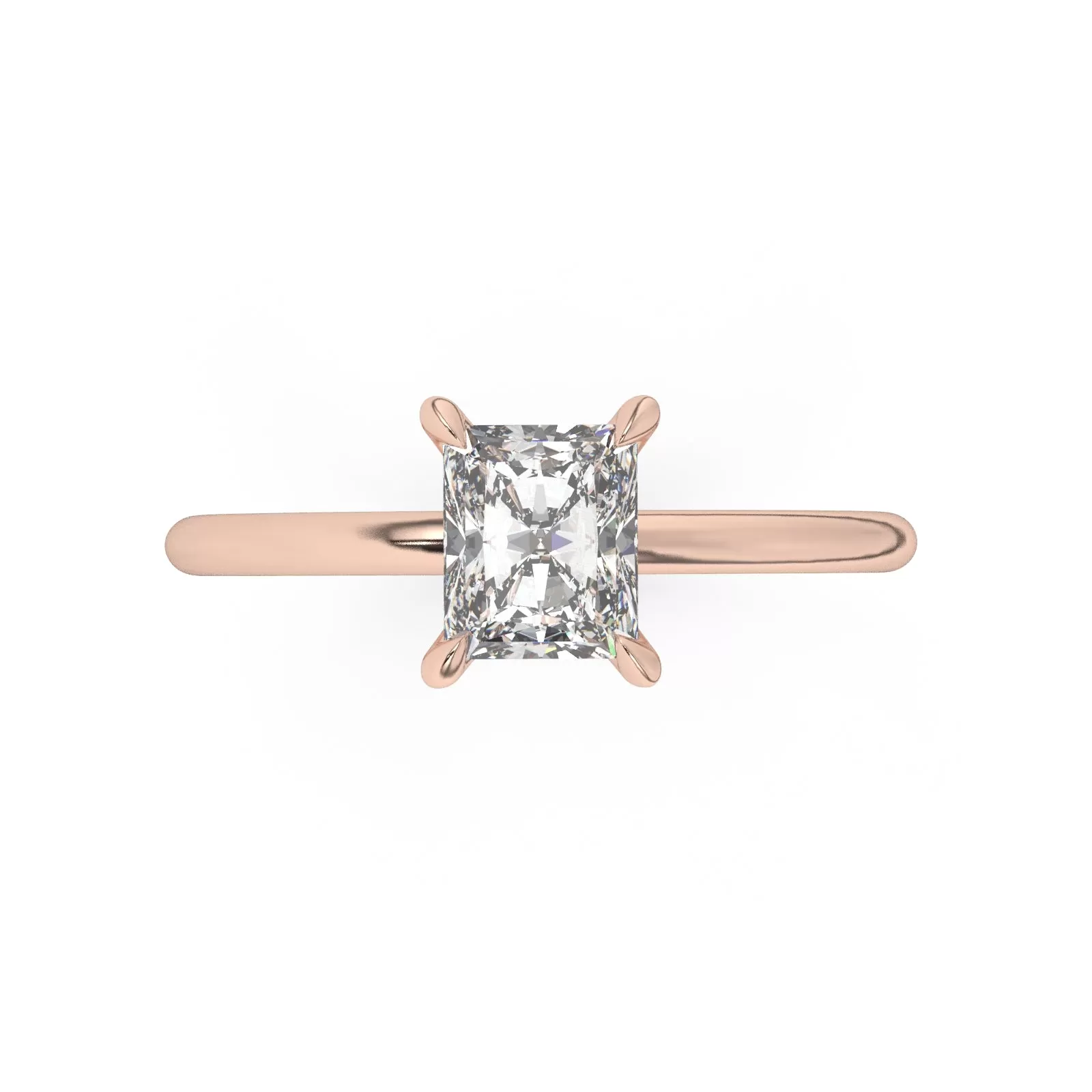 Classic Radiant Cut Solitaire Engagement Ring