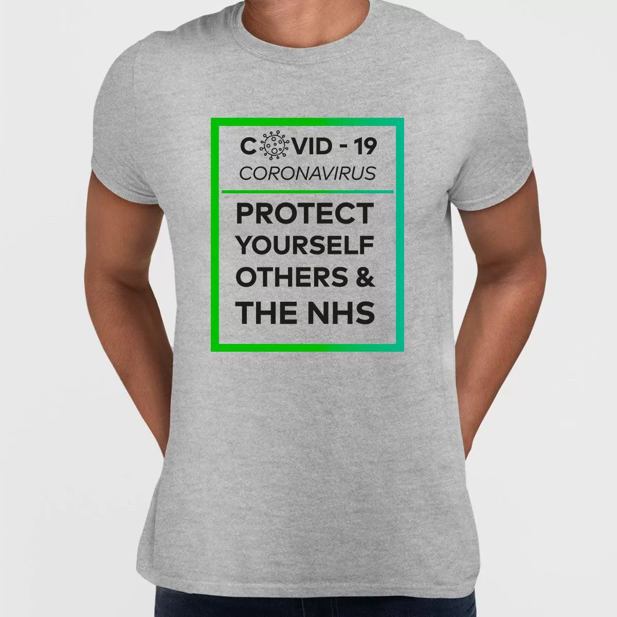 Covid19 Protect yourself others and the NHS - Black White & Black T-shirt