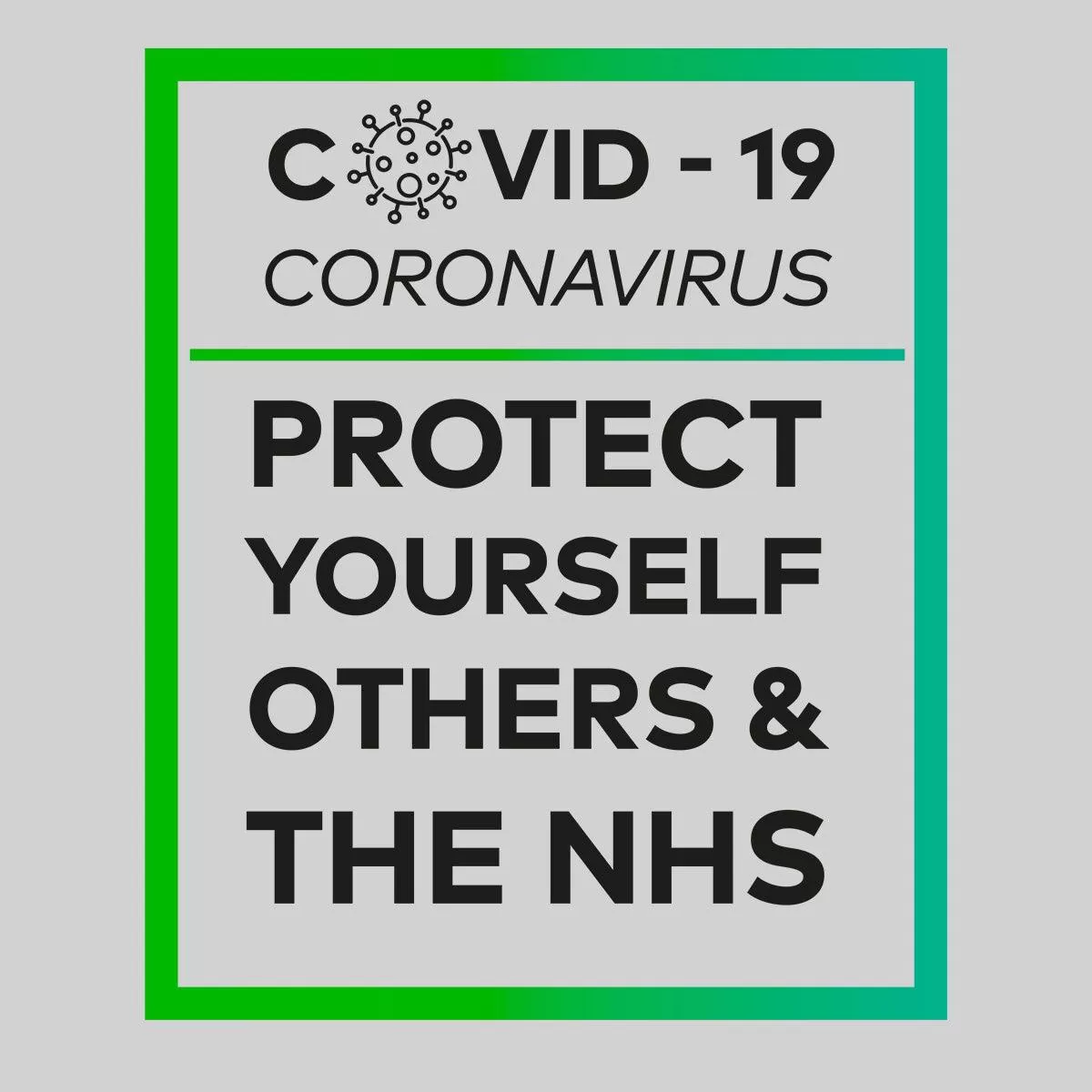 Covid19 Protect yourself others and the NHS - Black White & Black T-shirt