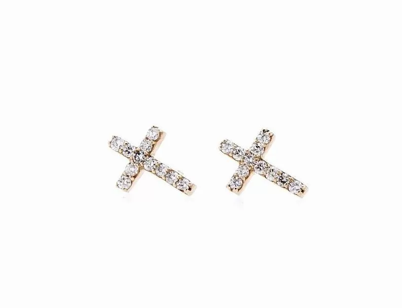 Cross Diamond Earring (0.12Ctw)