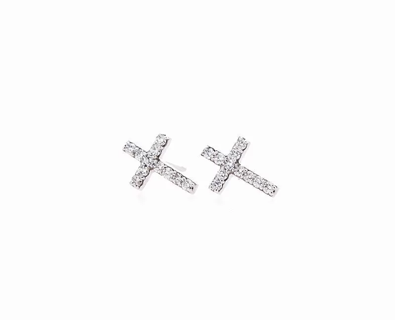 Cross Diamond Earring (0.12Ctw)