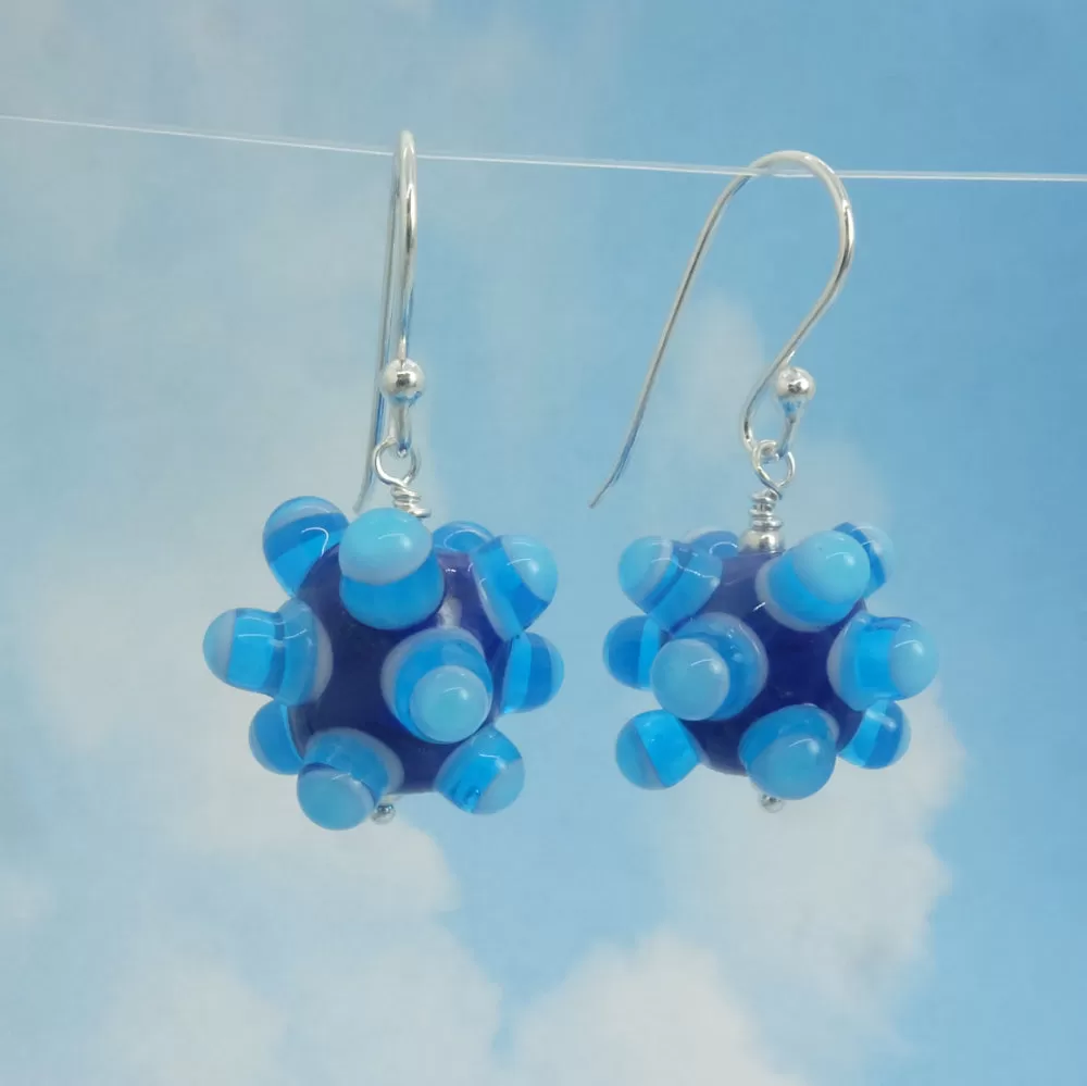 dark blue sputnik earrings