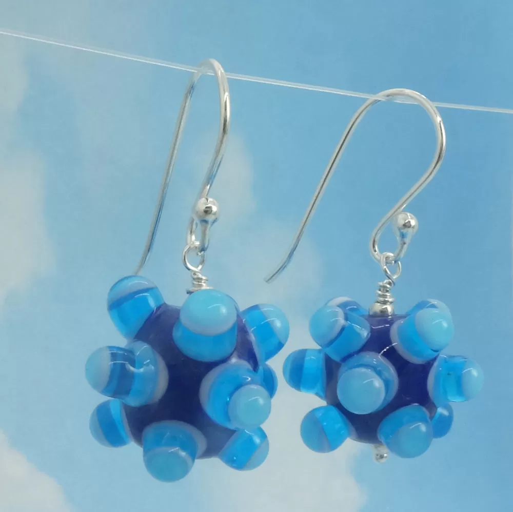 dark blue sputnik earrings