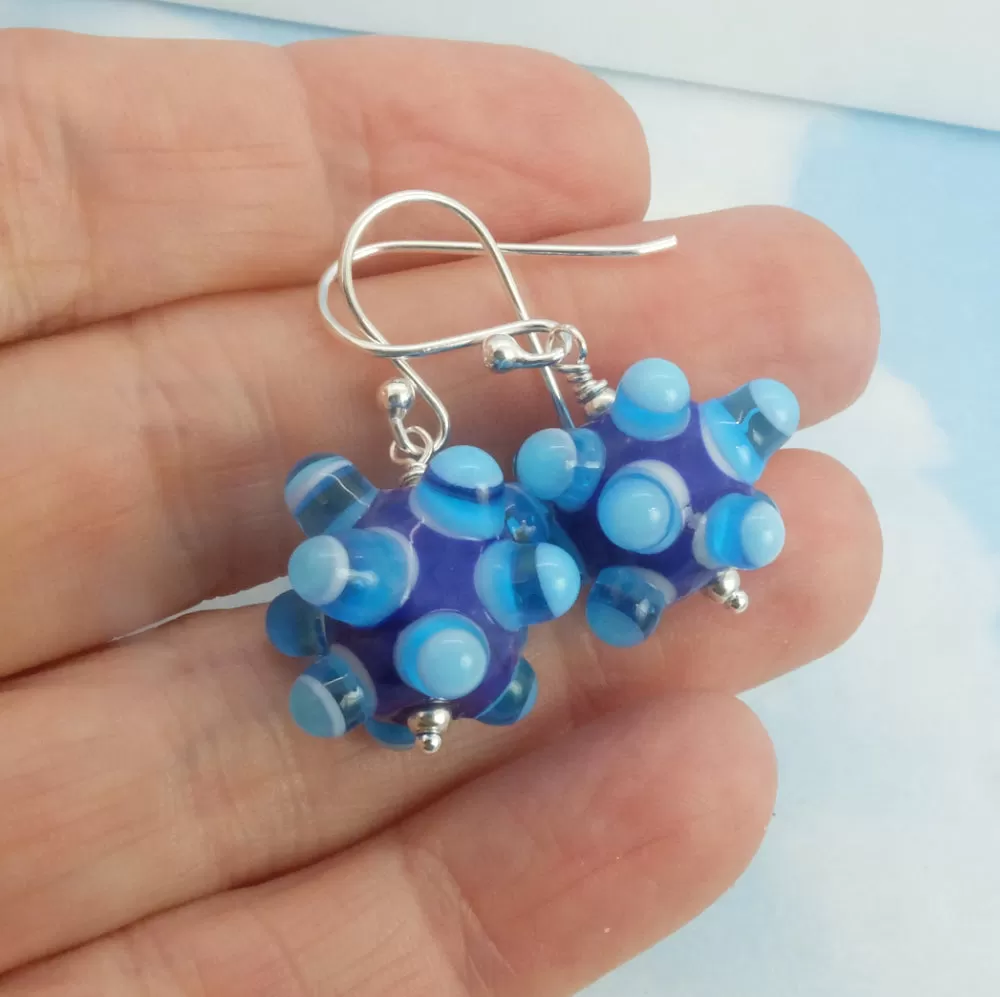 dark blue sputnik earrings