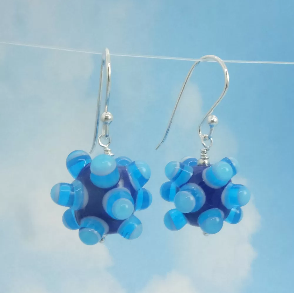 dark blue sputnik earrings