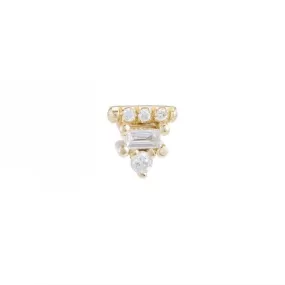 Diamond Baguette Bar Stud (Single)