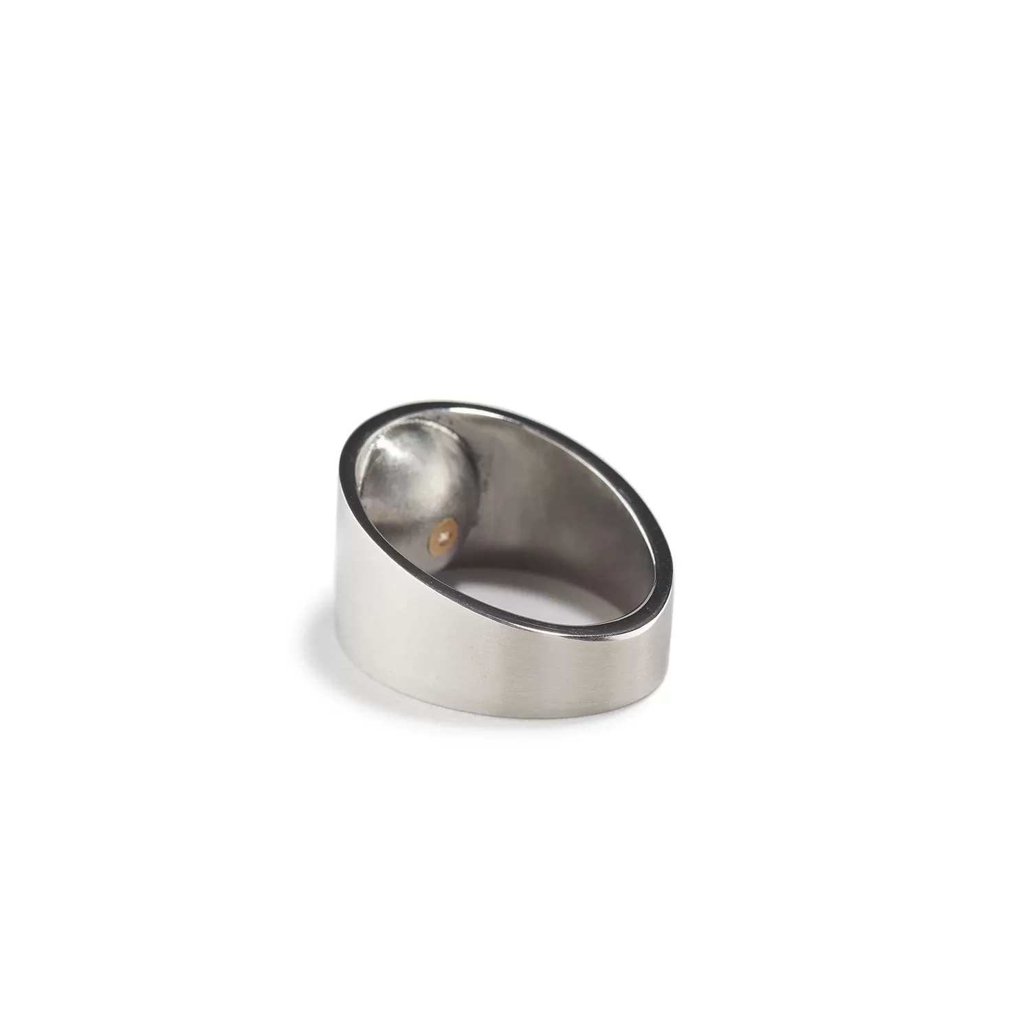 Elli P Ring in Steel with Diamond