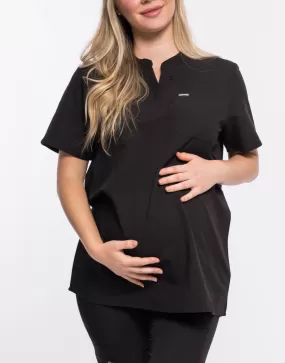 Essential Maternity Scrub Top - Black