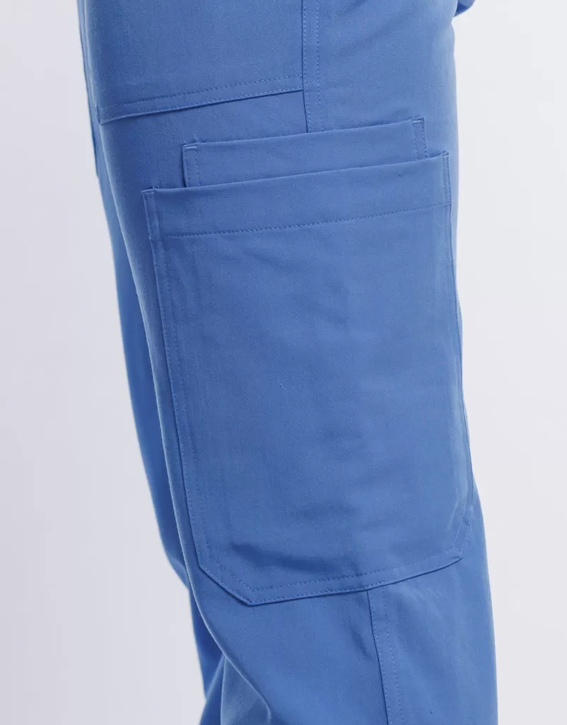 Essential Multi-Pocket Scrub Pants - Ceil Blue