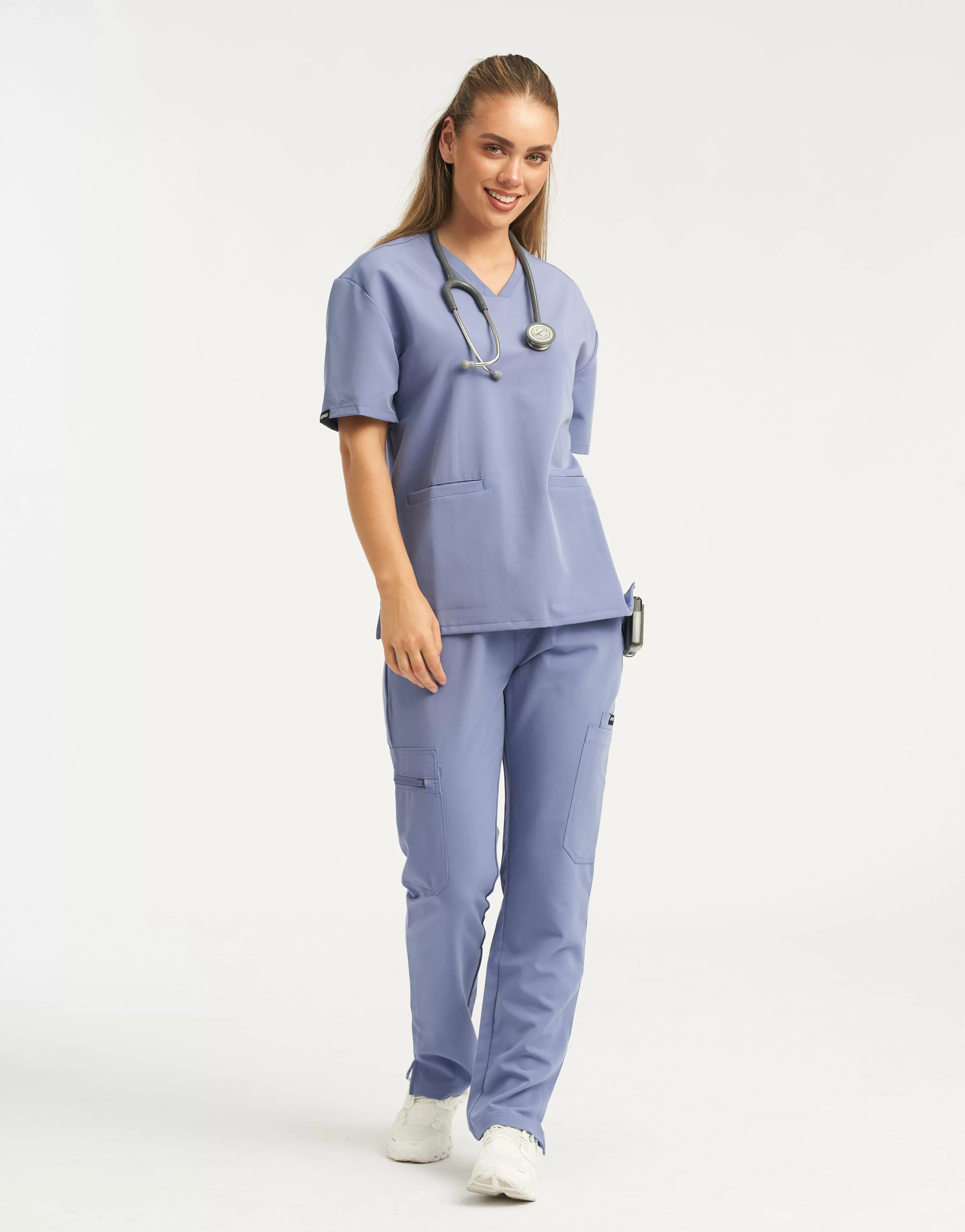 Essential Multi-Pocket Scrub Pants - Nova Blue