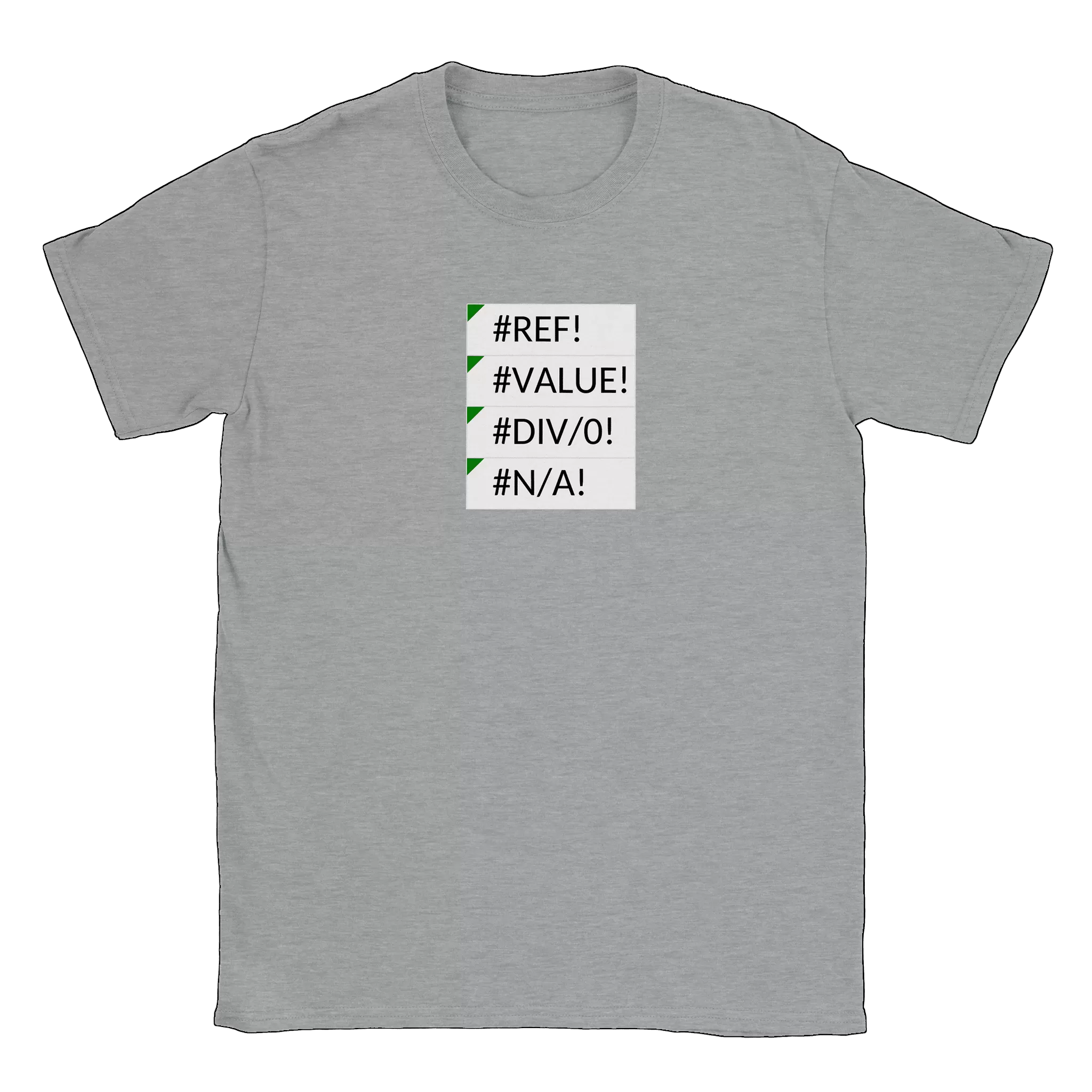 Excel errors - T-shirt