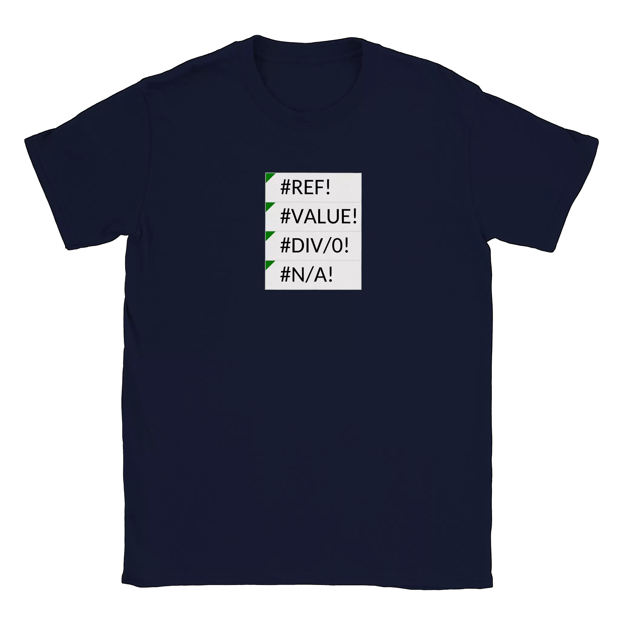 Excel errors - T-shirt