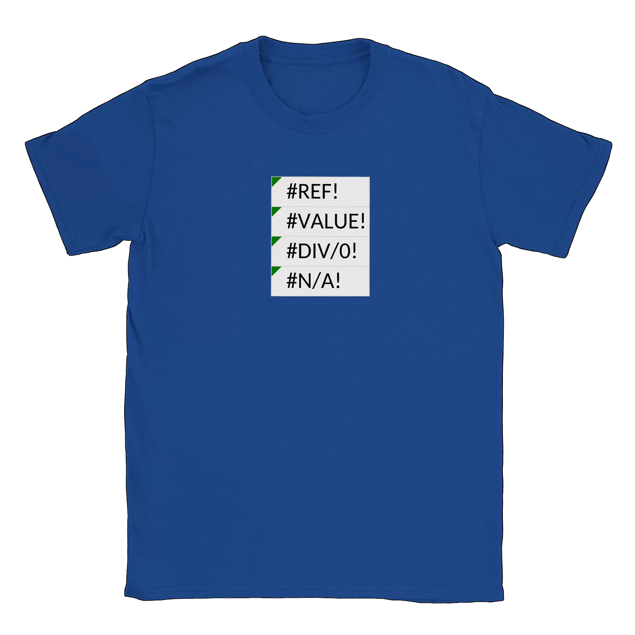 Excel errors - T-shirt