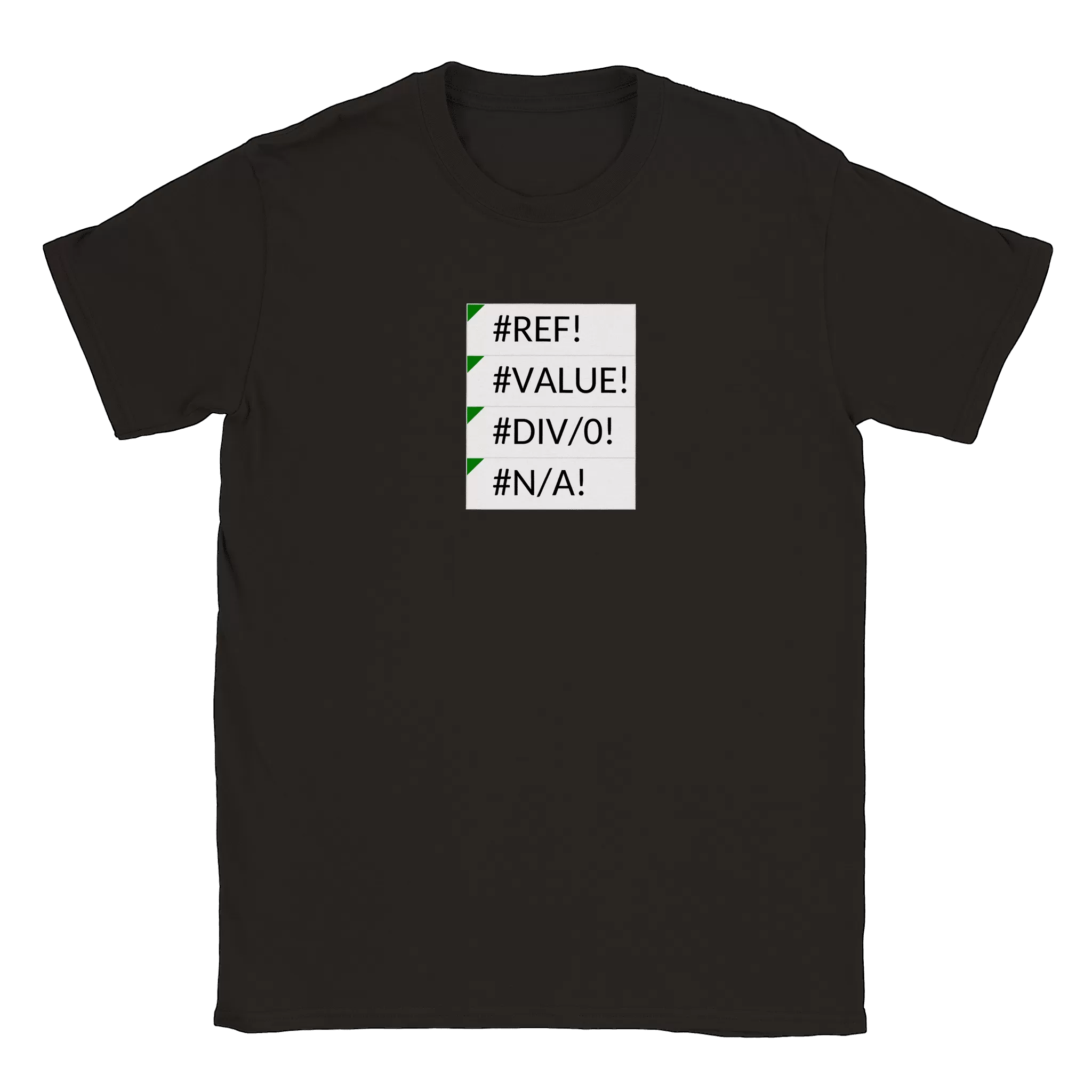 Excel errors - T-shirt