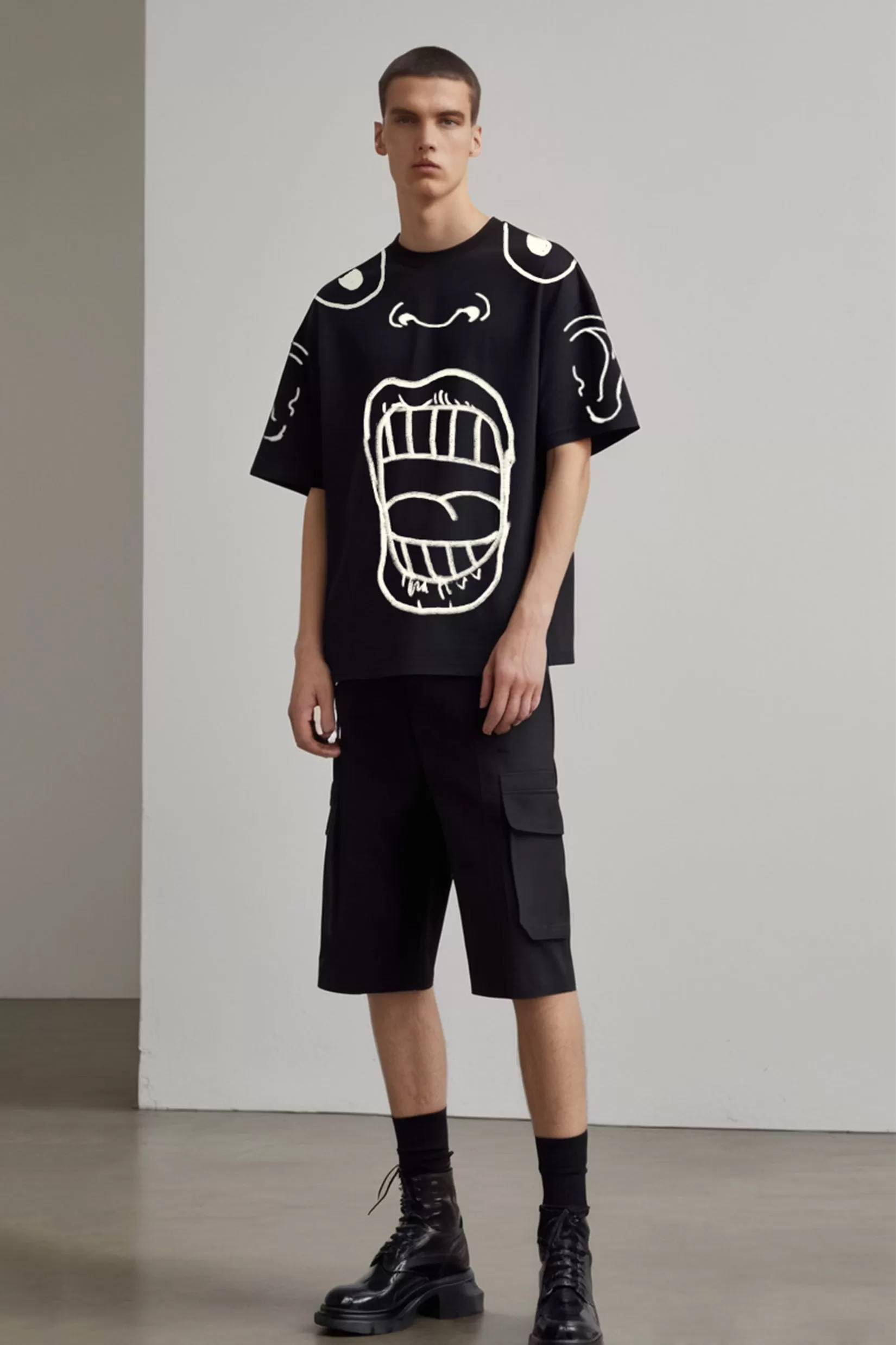 'Fact Face' Heavy-weight Oversize Tee