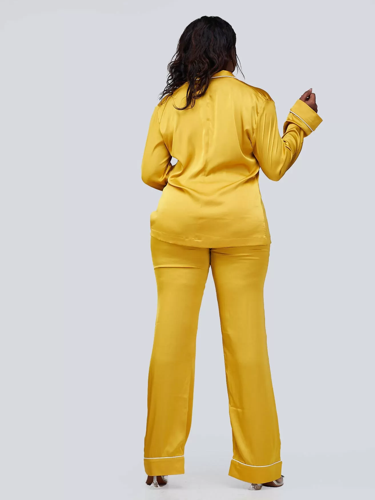 Fauza Design Silk Lounge Pant Sets - Yellow