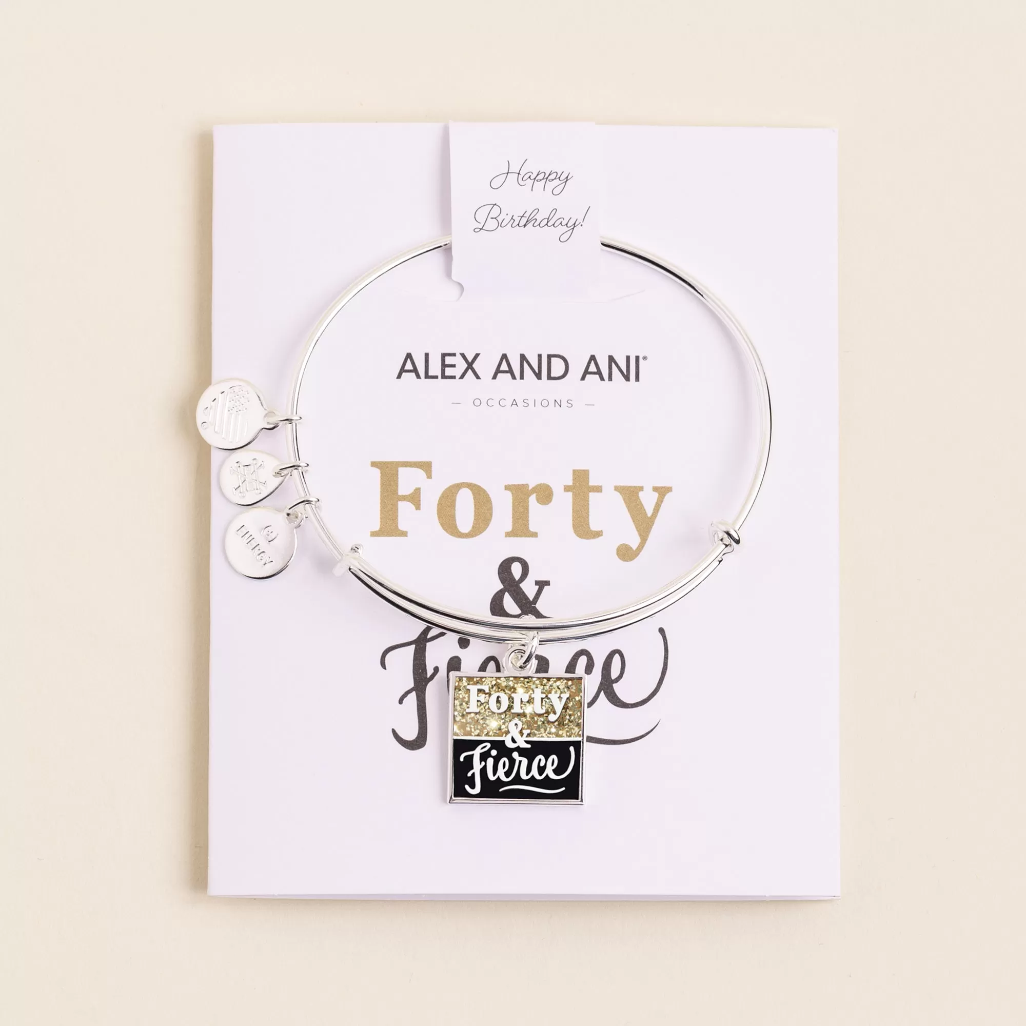 'Forty & Fierce' Charm Bangle