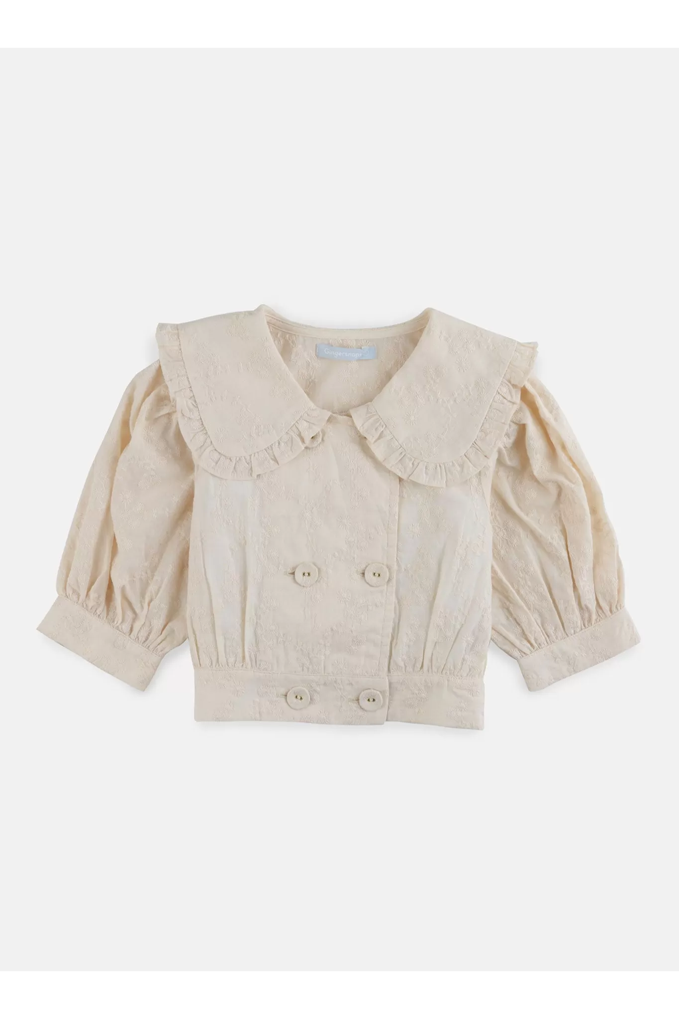 Gingersnaps Embroidered Top with Peter Pan Collar