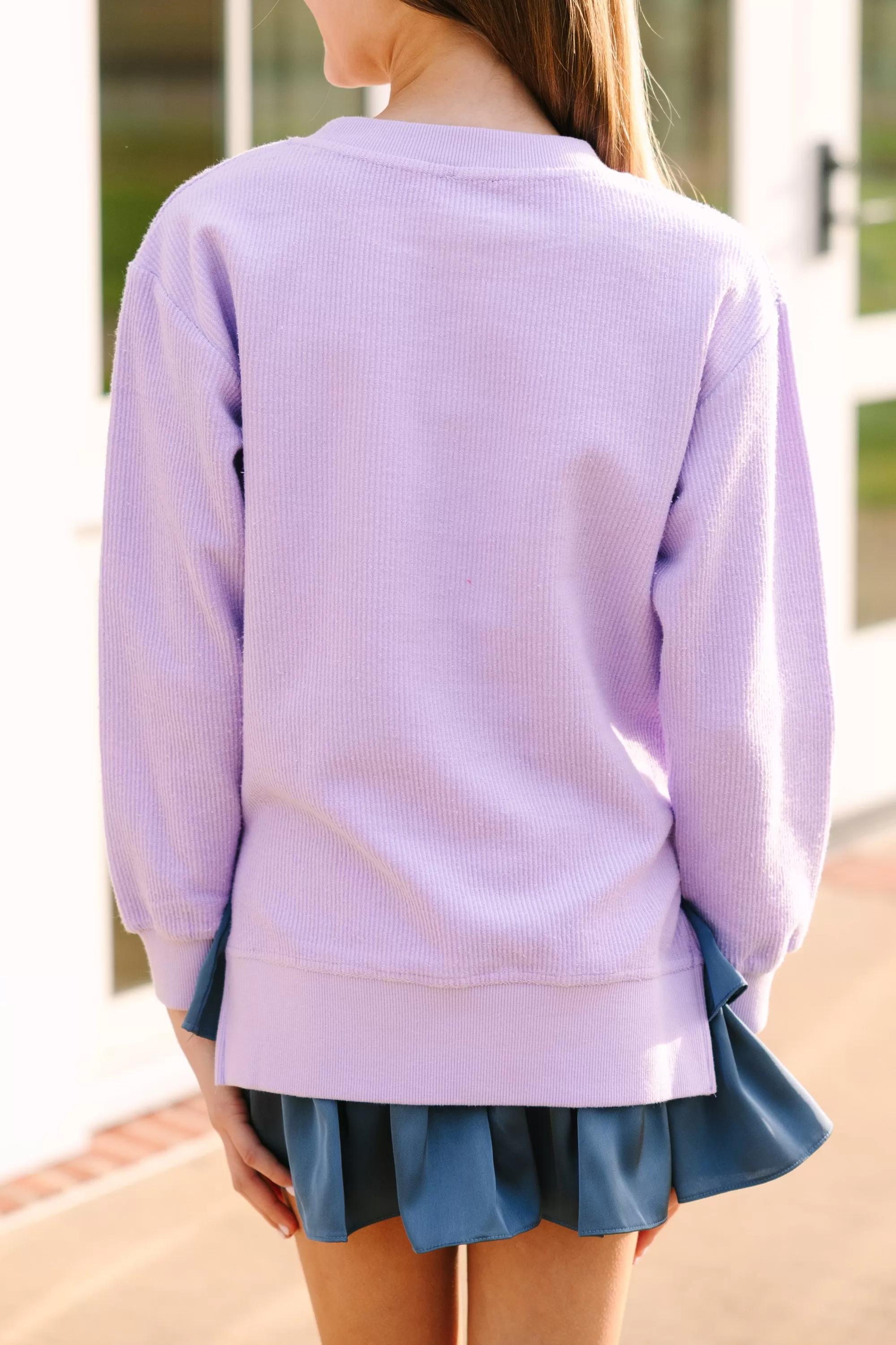 Girls: All The Love Lilac Purple Graphic Sweatshirt