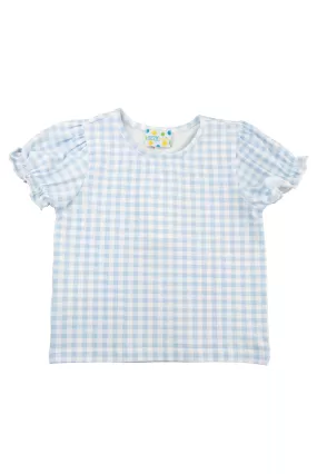 Girls Blue Gingham Shirt Only