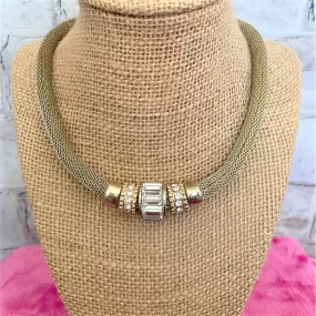 Gold Mesh Accent Necklace