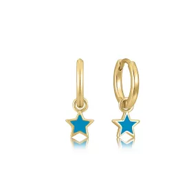 Happy Kids II | Mulberry Single Earring | Blue Enamel | 14K Gold Plated 925 Silver