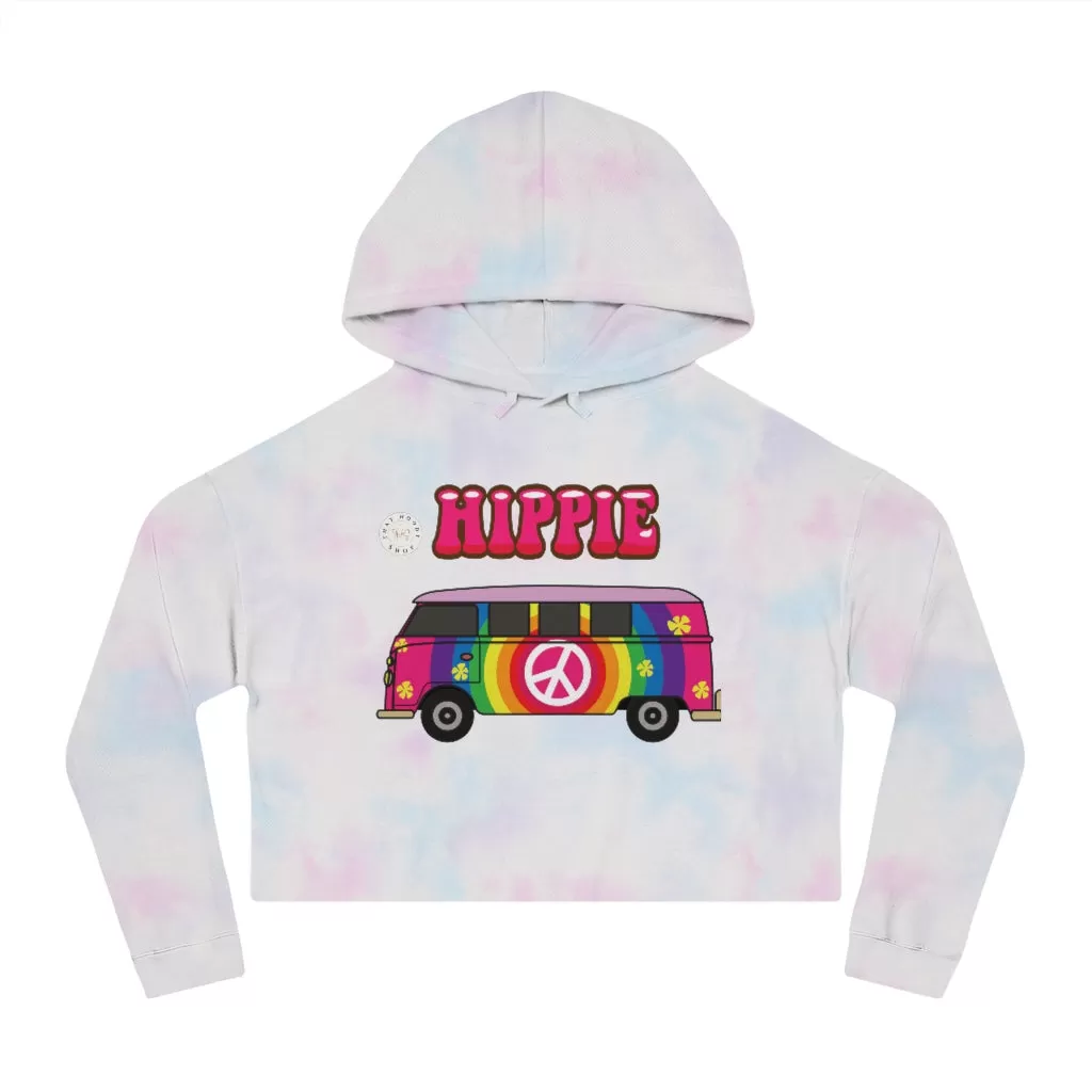 Hippie Party Bus Cropped Hoodie